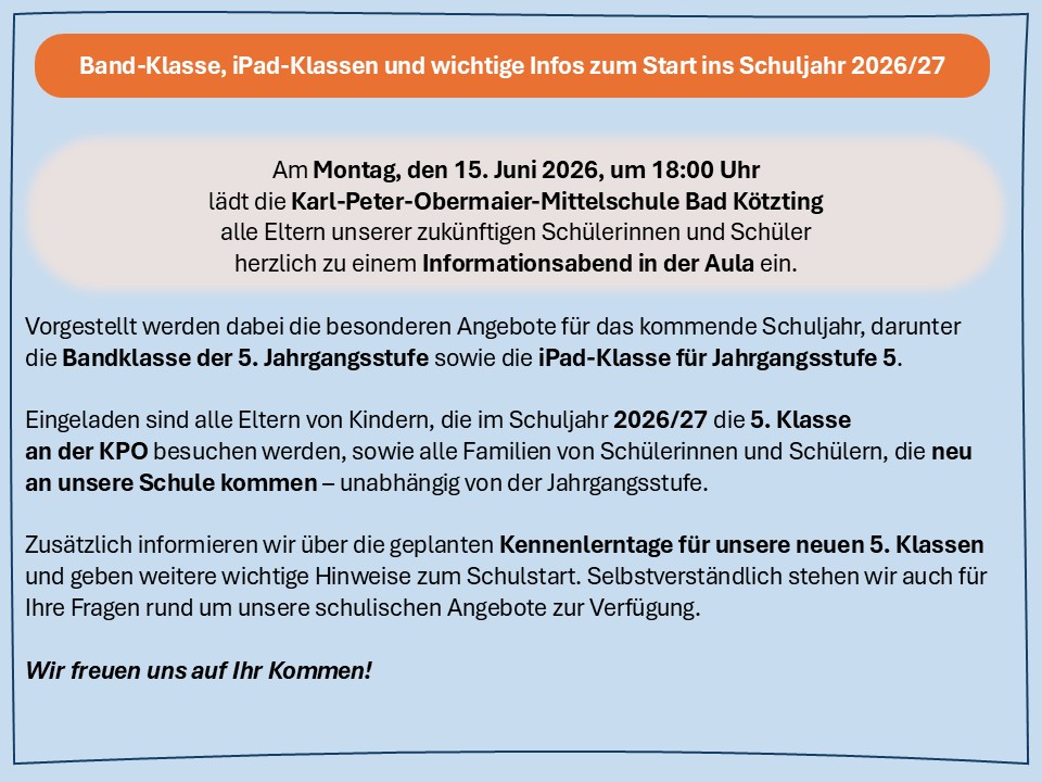 Infoabend neue Schueler